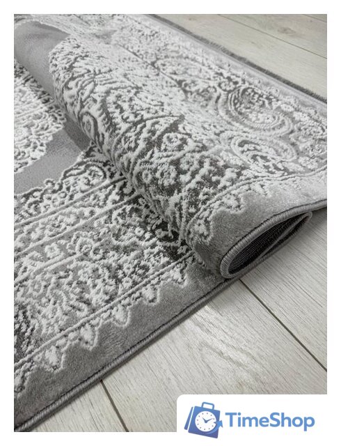 Ковер для жилой комнаты Radjab Carpet Афина Прямоугольник 9017A 12896RK (1.6x3, Grey/Cream) - Изображение №8 — Интернет-магазин Time-Shop