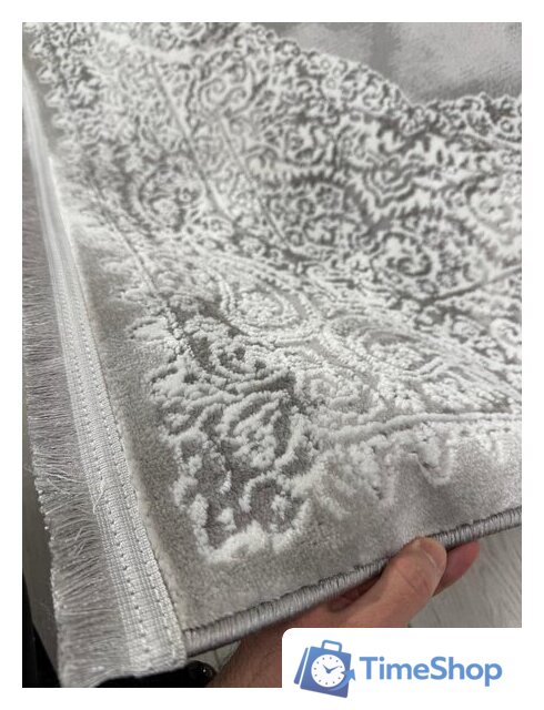 Ковер для жилой комнаты Radjab Carpet Афина Прямоугольник 9017A 12896RK (1.6x3, Grey/Cream) - Изображение №7 — Интернет-магазин Time-Shop