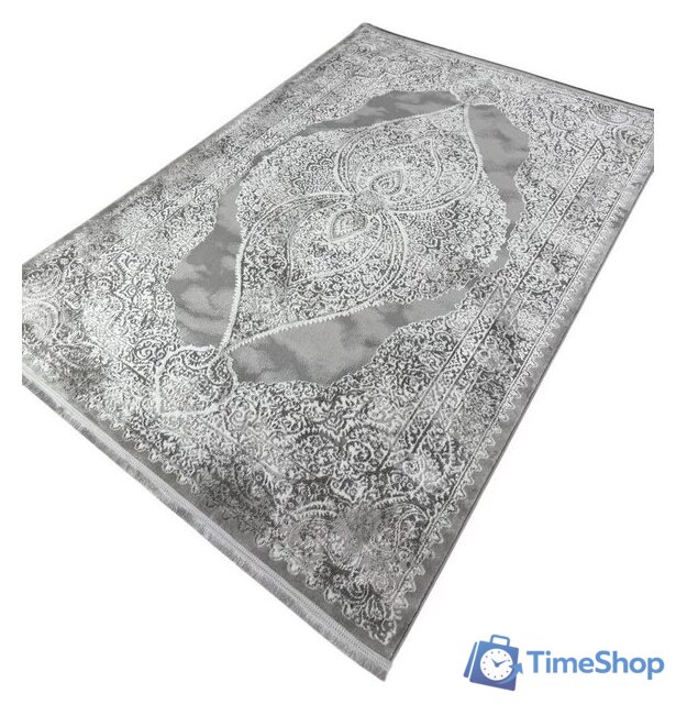 Ковер для жилой комнаты Radjab Carpet Афина Прямоугольник 9017A 12896RK (1.6x3, Grey/Cream) - Изображение №1 — Интернет-магазин Time-Shop