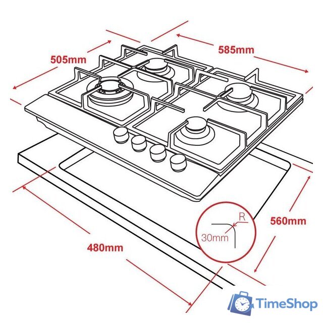 Варочная панель Ginzzu HCG-417 - Изображение №5 — Интернет-магазин Time-Shop