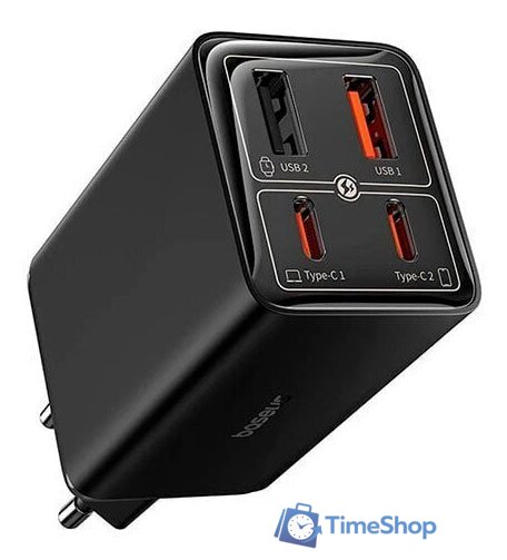Сетевое зарядное Baseus GaN6 Pro Fast Charger 2C + 2U 100W P10162705112-00 (черный) - Изображение №1 — Интернет-магазин Time-Shop