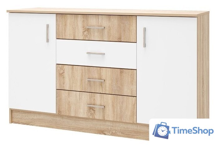 Комод Памир Беатрис 1400 (дуб сонома-белый глянец) - Изображение №1 — Интернет-магазин Time-Shop