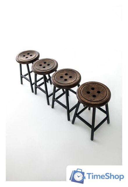 Табурет Stal-Massiv Button-47 (дуб мореный/черный) - Изображение №8 — Интернет-магазин Time-Shop