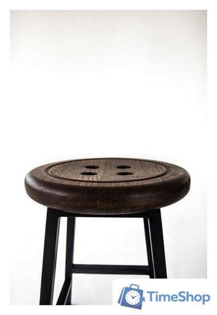 Табурет Stal-Massiv Button-47 (дуб мореный/черный) - Изображение №5 — Интернет-магазин Time-Shop