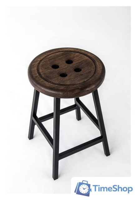 Табурет Stal-Massiv Button-47 (дуб мореный/черный) - Изображение №3 — Интернет-магазин Time-Shop