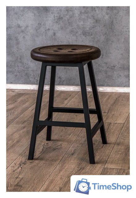 Табурет Stal-Massiv Button-47 (дуб мореный/черный) - Изображение №12 — Интернет-магазин Time-Shop