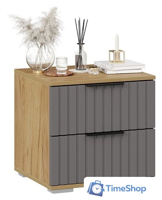 Тумба Трия Хилтон (дуб крафт золотой/графит матовый) - Изображение №3 — Интернет-магазин Time-Shop