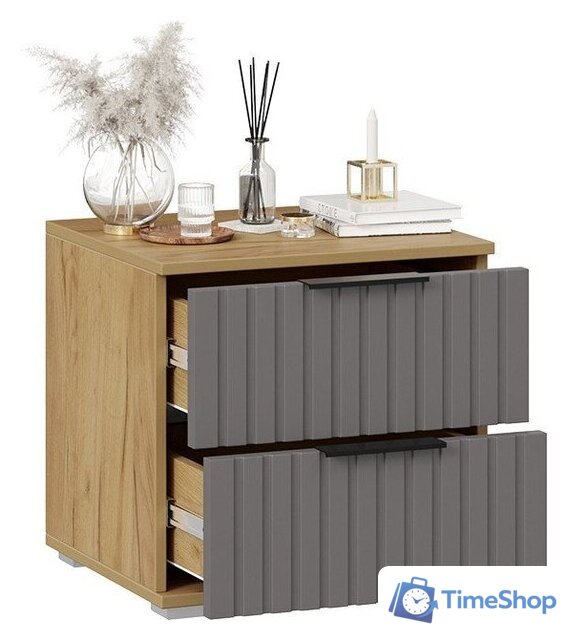 Тумба Трия Хилтон (дуб крафт золотой/графит матовый) - Изображение №4 — Интернет-магазин Time-Shop