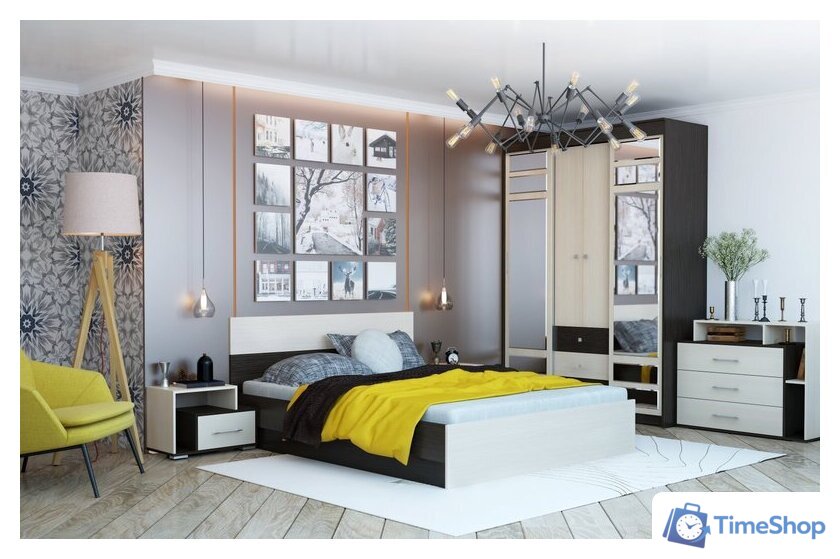 Комод Горизонт Уют/Юнона 0.86 (венге-дуб) - Изображение №2 — Интернет-магазин Time-Shop