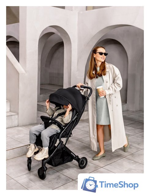 Коляска прогулочная «книга» Amarobaby Voyager (черный) - Изображение №13 — Интернет-магазин Time-Shop