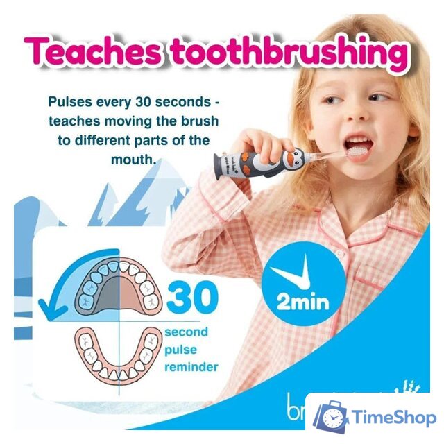 Электрическая зубная щетка Brush-Baby WildOnes Penguin - Изображение №6 — Интернет-магазин Time-Shop