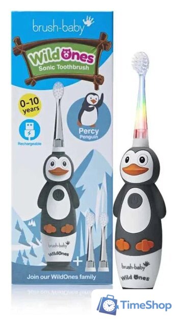 Электрическая зубная щетка Brush-Baby WildOnes Penguin - Изображение №2 — Интернет-магазин Time-Shop