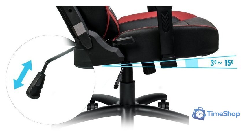 Игровое (геймерское) кресло Thermaltake U Fit GGC-UFT-BRMWDS-01 (черный/красный) - Изображение №9 — Интернет-магазин Time-Shop