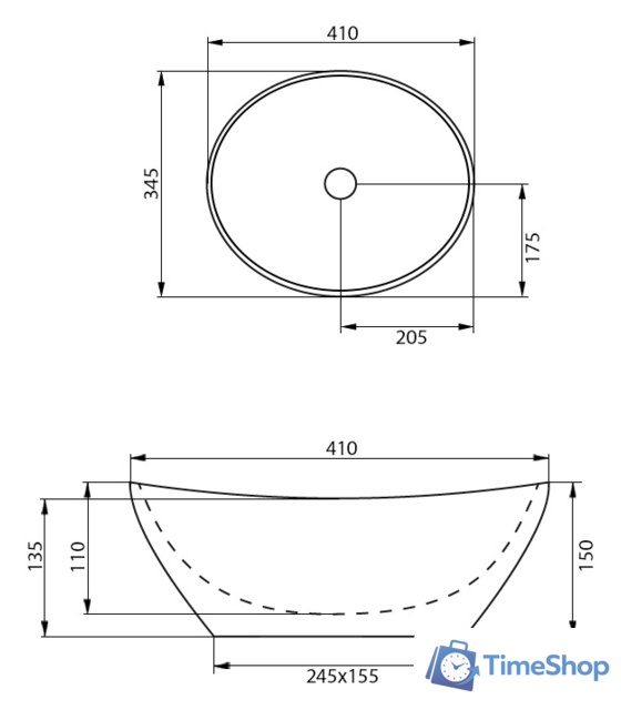 Умывальник Calani Fiesta CAL-00023 (черный/белый) - Изображение №6 — Интернет-магазин Time-Shop