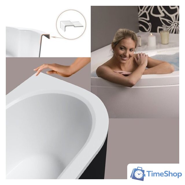 Ванна Lauter Bliss 160х75 L 21201061L (с ножками и черным подголовником) - Изображение №6 — Интернет-магазин Time-Shop