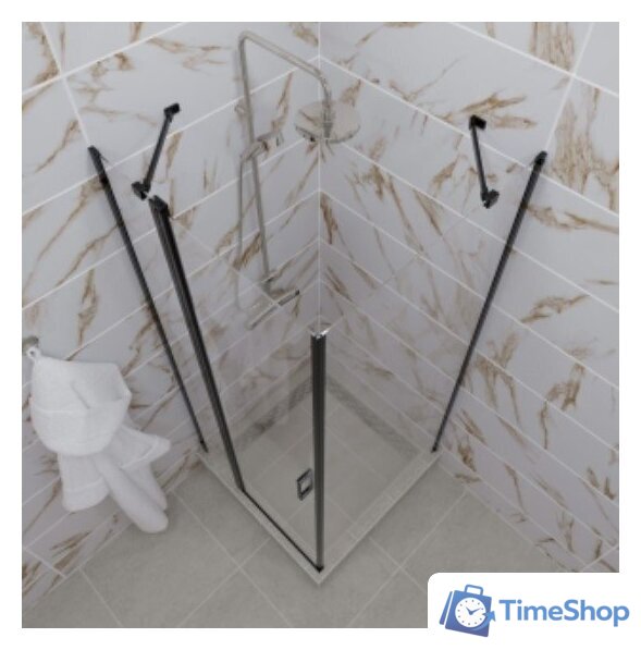 Душевой уголок Triton Йота-Блэк 90x90 (черный, с поддоном) - Изображение №5 — Интернет-магазин Time-Shop