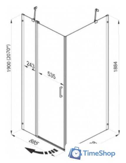 Душевой уголок Triton Йота-Блэк 90x90 (черный, с поддоном) - Изображение №6 — Интернет-магазин Time-Shop