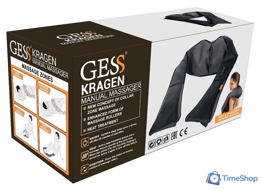Массажер для шеи и плеч  Gess Kragen GESS-012 (черный) - Изображение №9 — Интернет-магазин Time-Shop