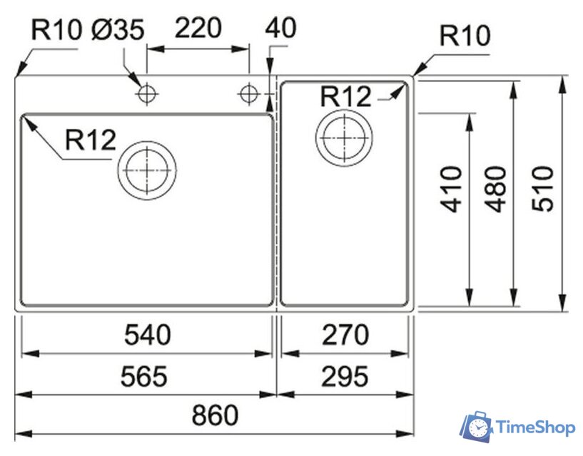Кухонная мойка Franke Box Center BWX 220-54-27 TL 127.0538.260 - Изображение №4 — Интернет-магазин Time-Shop