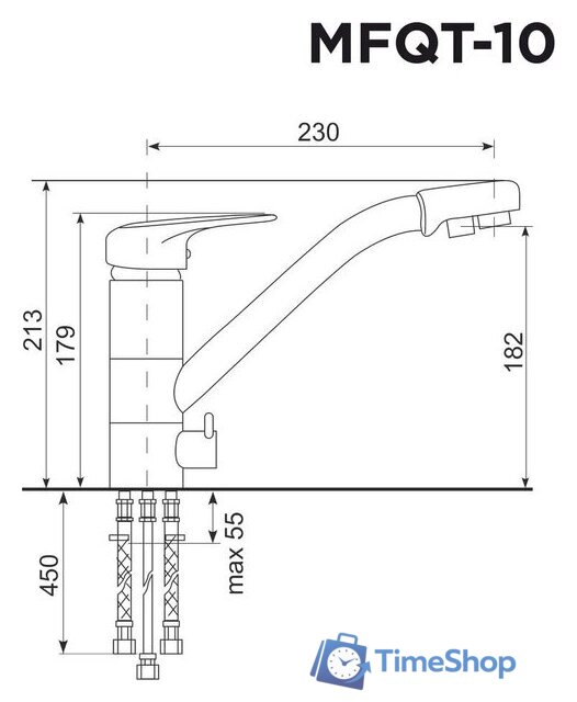 Смеситель MAUNFELD MFQT-10DGR (темно-серый) - Изображение №2 — Интернет-магазин Time-Shop