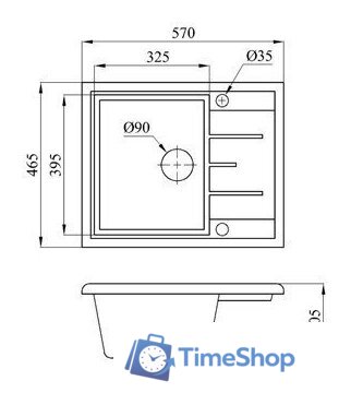 Кухонная мойка БелЭворс Mila L (белый, без сифона) - Изображение №2 — Интернет-магазин Time-Shop