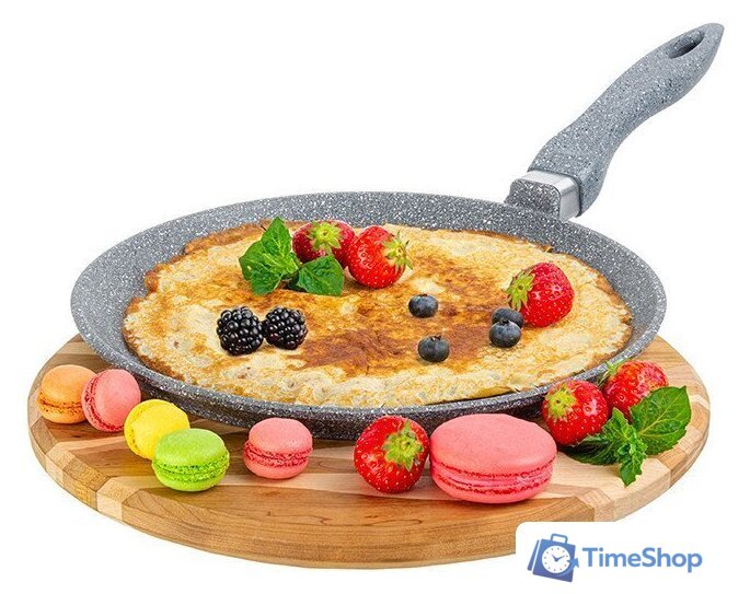 Блинная сковорода Elan Gallery Гармония вкуса 120570 (серый мрамор) - Изображение №5 — Интернет-магазин Time-Shop