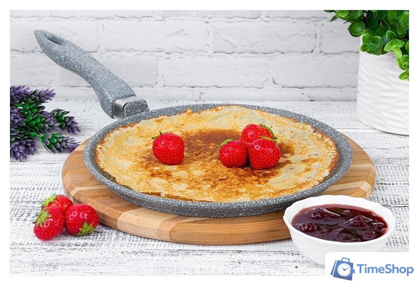 Блинная сковорода Elan Gallery Гармония вкуса 120570 (серый мрамор) - Изображение №6 — Интернет-магазин Time-Shop