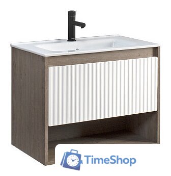  Belux Тумба под умывальник Долли НП 70-01 (177, белый глянцевый/дуб денвер) - Изображение №1 — Интернет-магазин Time-Shop