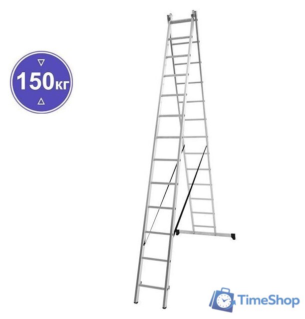 Лестница-стремянка Новая высота NV 122 алюминиевая двухсекционная 2x13 ступеней - Изображение №1 — Интернет-магазин Time-Shop
