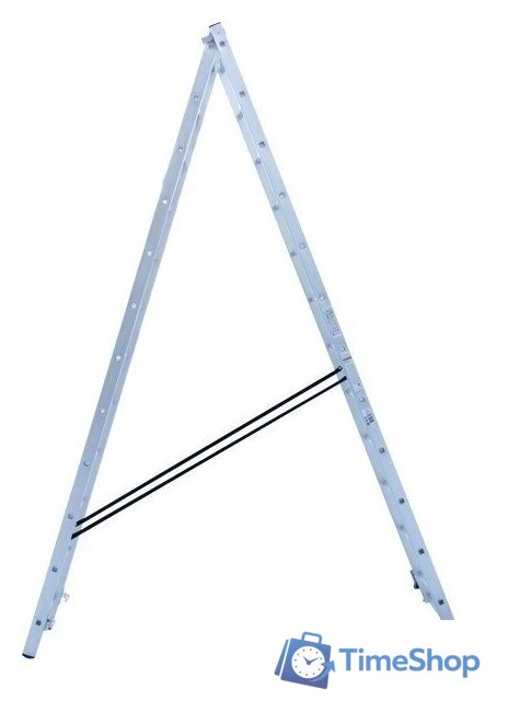 Лестница-стремянка Новая высота NV 122 алюминиевая двухсекционная 2x13 ступеней - Изображение №3 — Интернет-магазин Time-Shop
