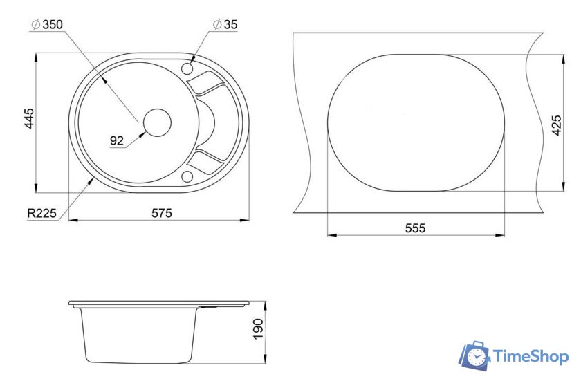 Кухонная мойка Granula 5802 (антик) - Изображение №2 — Интернет-магазин Time-Shop