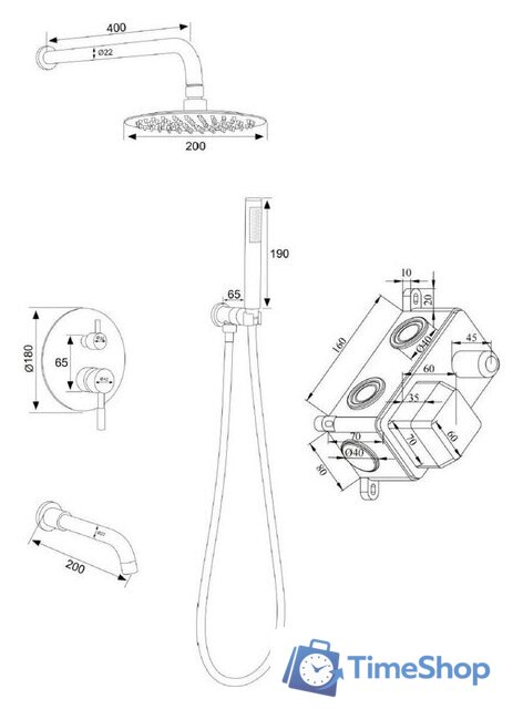 Душевая система  РМС SUS129BL-1S - Изображение №4 — Интернет-магазин Time-Shop