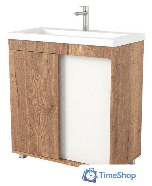  Дабер Тумба под умывальник 013 Тобага/Эридан 80 Т13.8Т.0.21 (дуб галифакс/белый) - Изображение №1 — Интернет-магазин Time-Shop