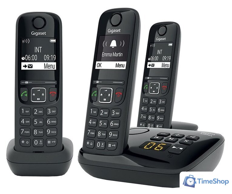 Радиотелефон Gigaset AS690A Trio RUS (черный) - Изображение №1 — Интернет-магазин Time-Shop