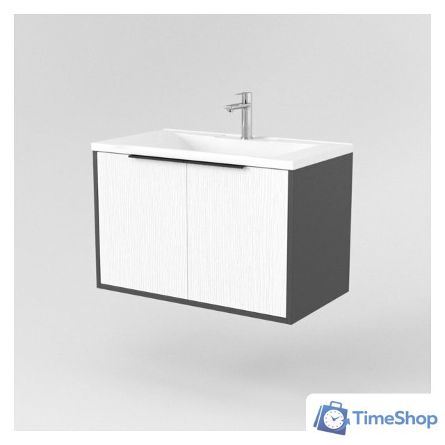  Дабер Тумба под умывальник 018 Andrea Elen 80 Т18.8А.0.20Ч (белый древесный/серый/ручка черная) - Изображение №2 — Интернет-магазин Time-Shop