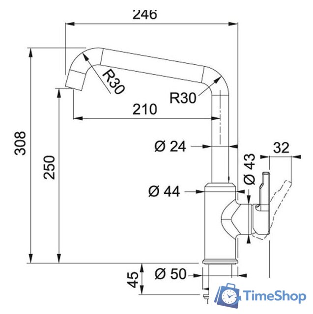Смеситель Franke Urban 115.0595.069 (серый) - Изображение №2 — Интернет-магазин Time-Shop