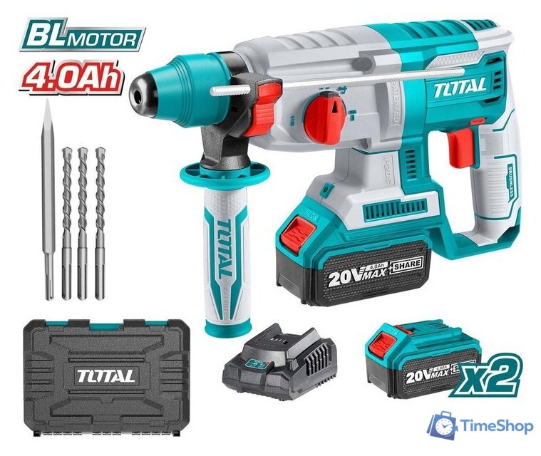 Перфоратор Total TRHLI202287 (с 2-мя АКБ, кейс) - Изображение №1 — Интернет-магазин Time-Shop