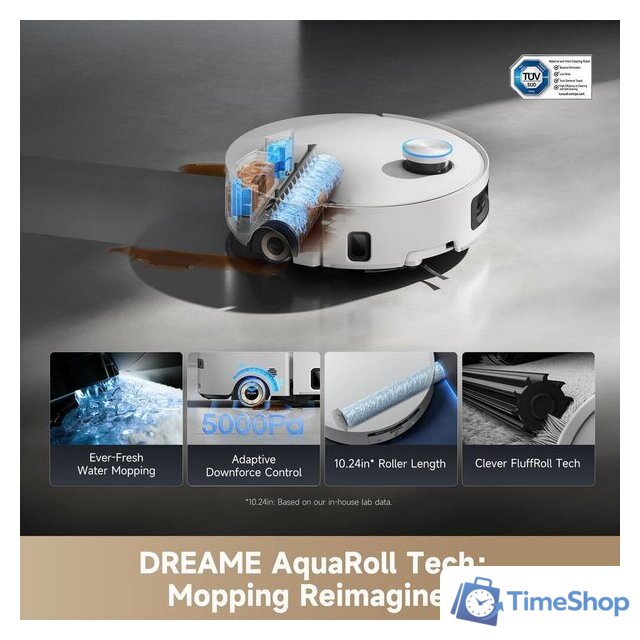 Робот-пылесос Dreame Aqua10 Roller (евровилка, белый) - Изображение №2 — Интернет-магазин Time-Shop