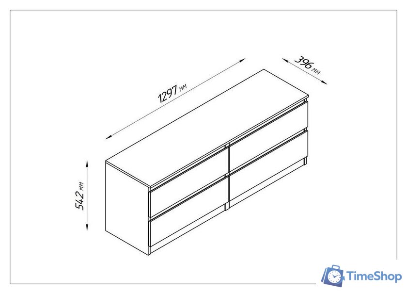 Тумба Mio Tesoro Кастор 4 ящика 2.03.03.100.5 (дуб венге) - Изображение №4 — Интернет-магазин Time-Shop
