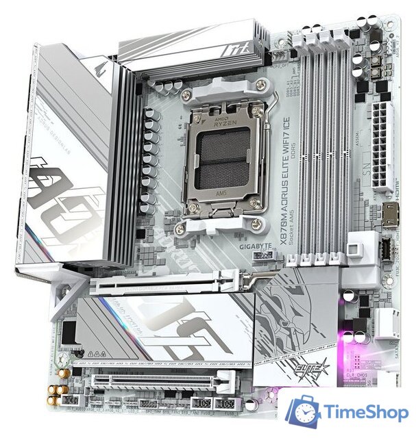 Материнская плата Gigabyte X870M Aorus Elite WiFi7 Ice - Изображение №3 — Интернет-магазин Time-Shop