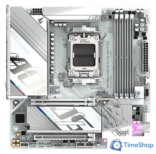 Материнская плата Gigabyte X870M Aorus Elite WiFi7 Ice - Изображение №1 — Интернет-магазин Time-Shop