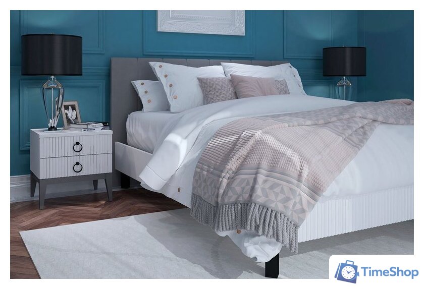 Кровать Ангстрем Хилтон спальня ХТ-800.26 исп.21 (Д1, белый премиум) - Изображение №3 — Интернет-магазин Time-Shop