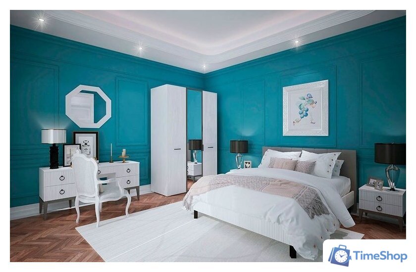 Кровать Ангстрем Хилтон спальня ХТ-800.26 исп.21 (Д1, белый премиум) - Изображение №4 — Интернет-магазин Time-Shop