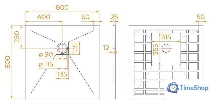 Душевой поддон RGW Stone Tray-W 14152088-01-11 - Изображение №4 — Интернет-магазин Time-Shop