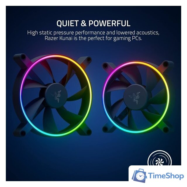 Комплект вентиляторов для корпуса Razer Kunai Chroma 140mm 3 Fans RC21-01810200-R3M1 - Изображение №2 — Интернет-магазин Time-Shop