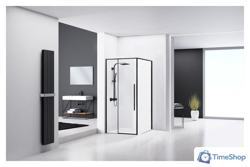 Душевой уголок Rea Solar 90x90 (черный/прозрачное стекло) - Изображение №4 — Интернет-магазин Time-Shop