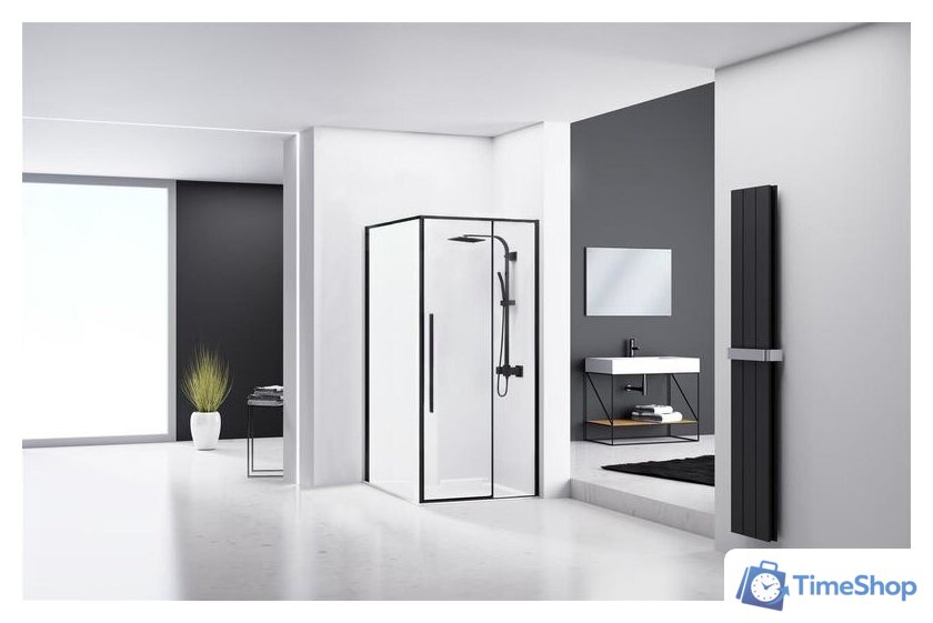 Душевой уголок Rea Solar 90x90 (черный/прозрачное стекло) - Изображение №2 — Интернет-магазин Time-Shop