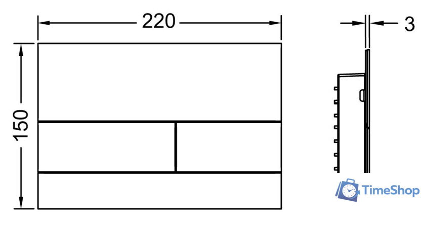 Панель смыва Tece Square II 9240831 (хром глянцевый) - Изображение №2 — Интернет-магазин Time-Shop
