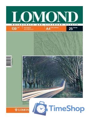 Фотобумага Lomond Матовая двухстороняя А4 130 г/кв.м. 25 листов (0102039) - Изображение №1 — Интернет-магазин Time-Shop