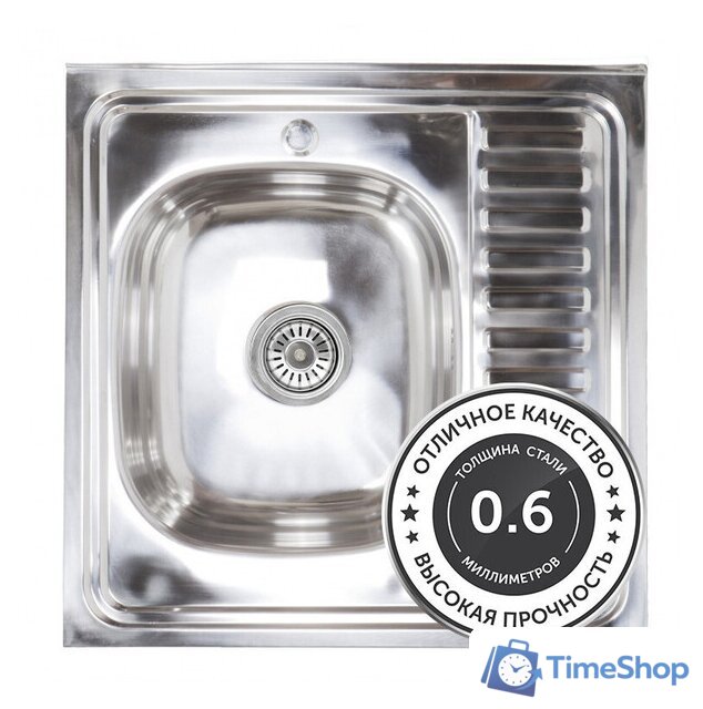 Кухонная мойка AKS Накладная 60x60 левая (полированная) - Изображение №4 — Интернет-магазин Time-Shop